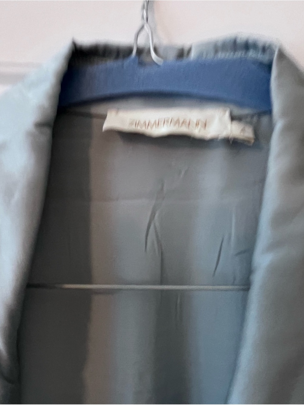 Zimmermann Sky-Blue Satin High-Low Wrap Dress - Picture 3 of 10
